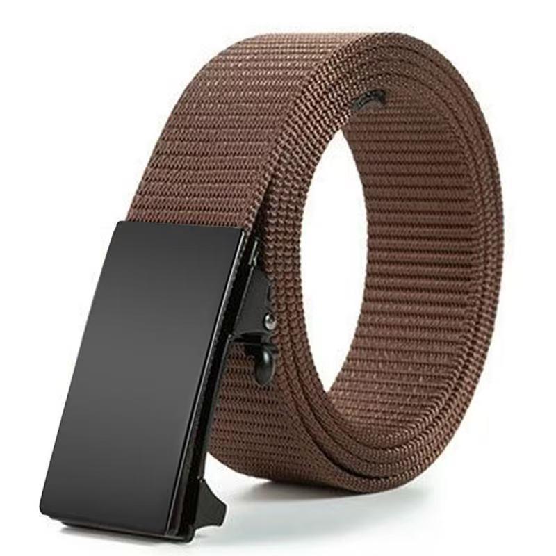 2024 Men's No-Tooth Nylon Canvas Belt with Automatic Buckle - Casual Versatile Wide Waistband for Jeans