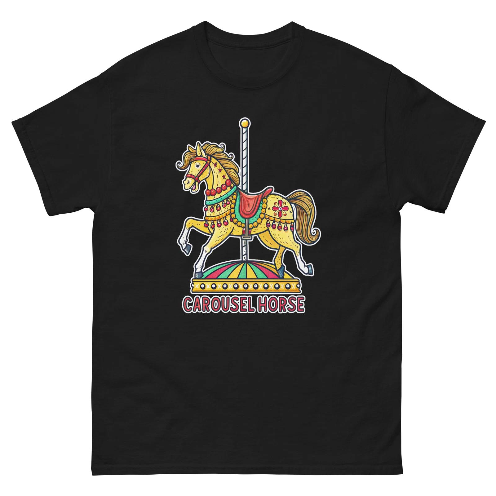 

Carousel Horse Carnival Fair Amusement Park T-Shirt 2XL