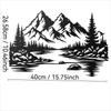 Mountain View Laser-Cut Black Iron Silhouette Wall Decoration