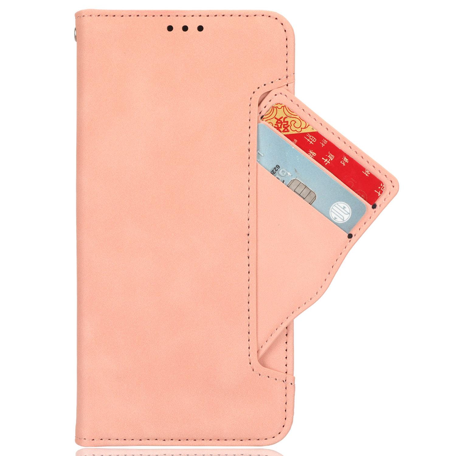 

For Samsung Galaxy A15 5G Case Multiple Card Holder Stand Phone Leather Cover Pink