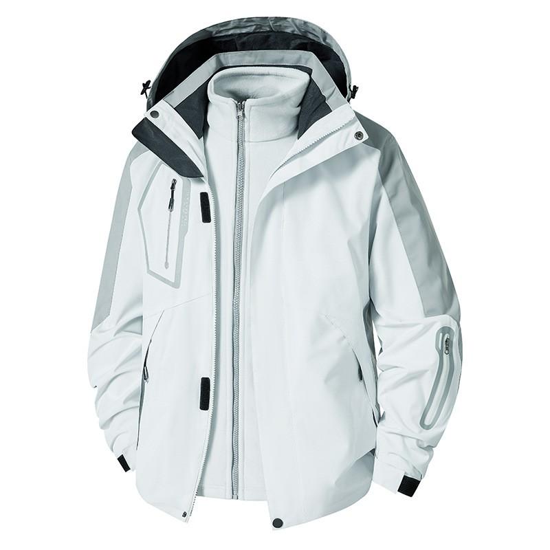 Winter Outdoor 3-in-1 Waterproof Windproof Fleece Lined Hiking Jacket Couples