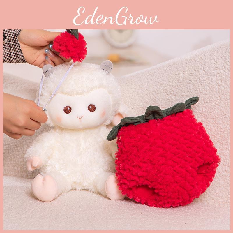 Plush Strawberry Sheep Toy Cartoon Stuffed Doll Bedroom Decoration Kids Gift