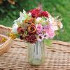 7-Stem Persian Rose Silk Flower Bouquet for Wedding Signage Area Styling Desk Decor and Thumbnail Photography Props