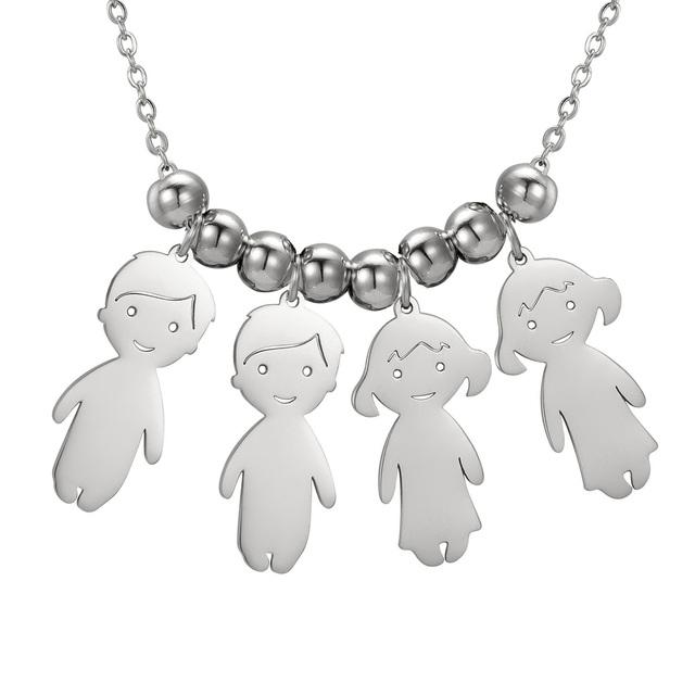 Lemegeton Collana con Ciondolo Personalizzato su Misura Nome di Famiglia Bambino Bambina Bambini per Donna Uomo Bambino Nome Data Inciso Gioielli Regalo