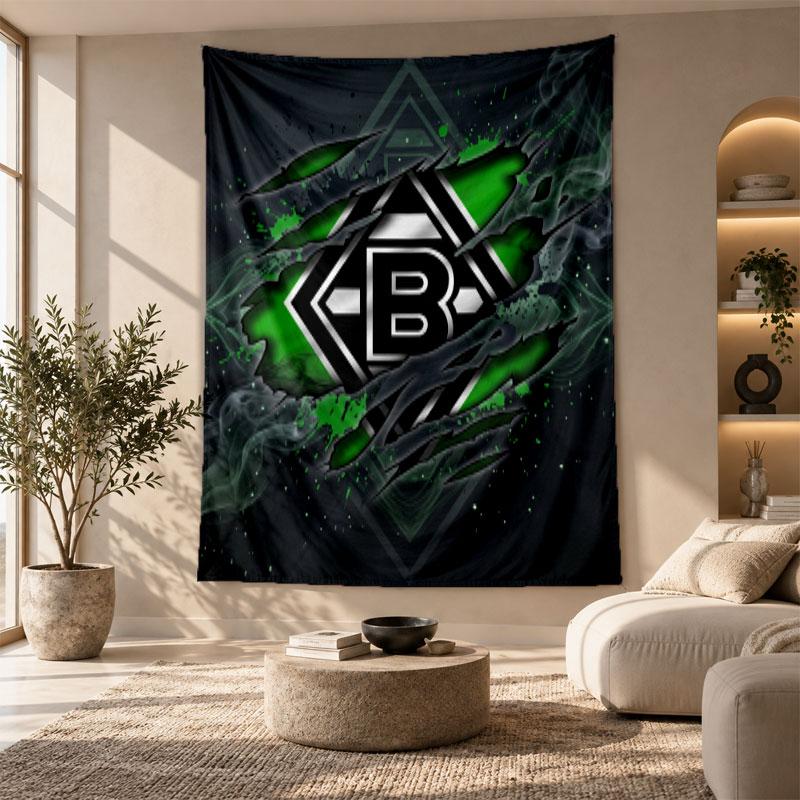 Arazzo Decorativo, Arte da Parete Stampata Borussia Mönchengladbach, Appeso a Parete Leggero per Sfondo Camera da Letto
