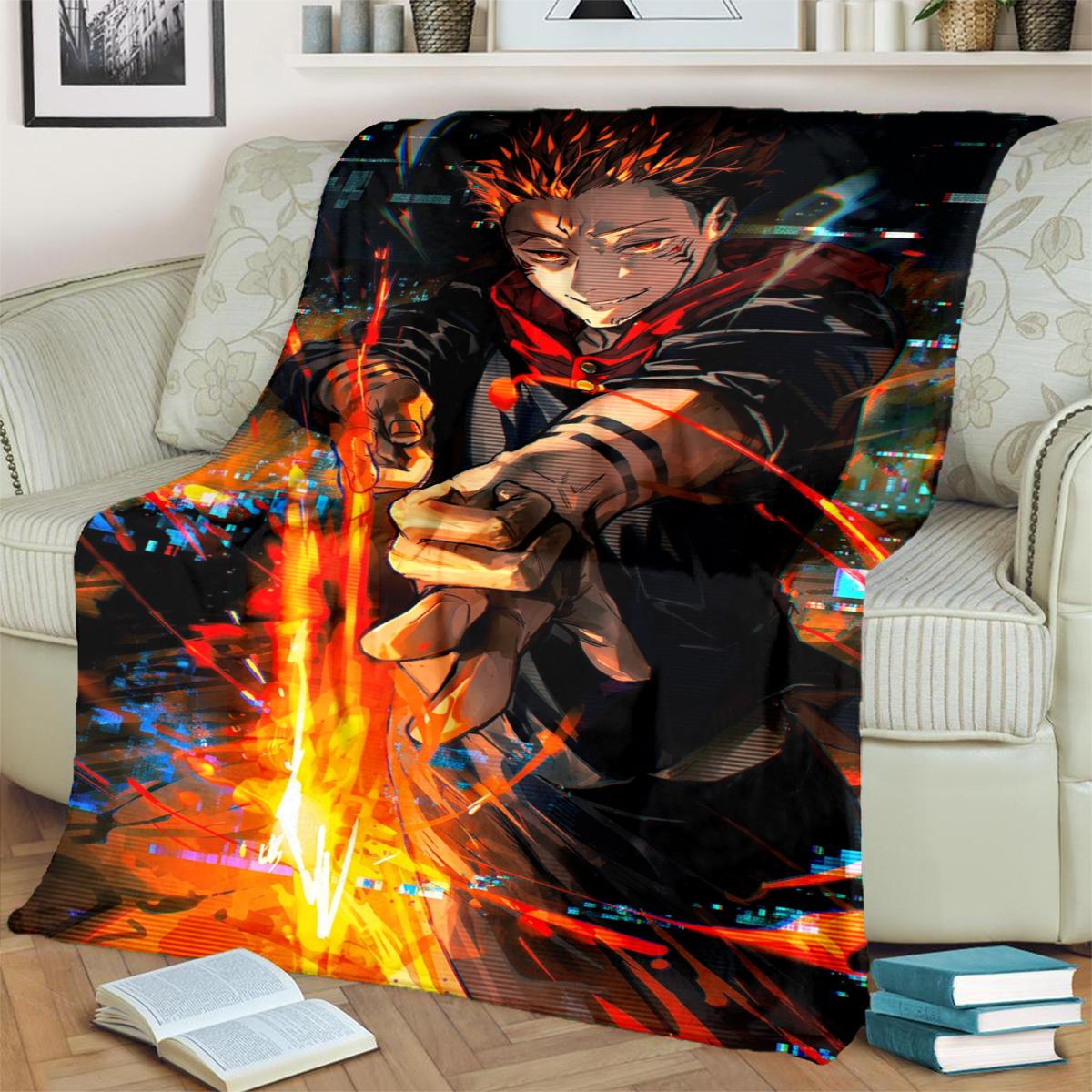

Jujutsu Kaisen Warm Comfortable Print Blanket Flannel for Bedrooms, Sofas, Beds, Chairs, Picnics, Travel 75x90cm