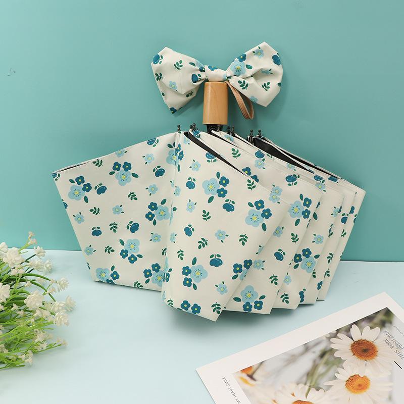 Automatic Sunshade Umbrella with Fresh Floral Design, Suitable for Both Sunny and Rainy Weather, Compact and Portable, Sun Protection Umbrella