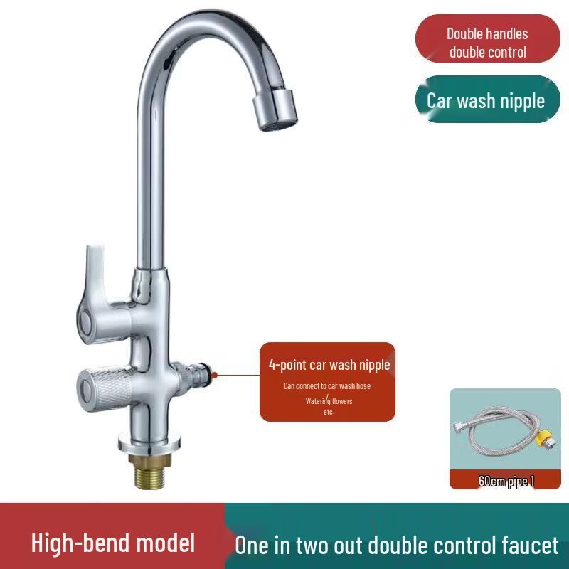 Anica Enjoy Outdoor Brass Double Outlet Garden Faucet