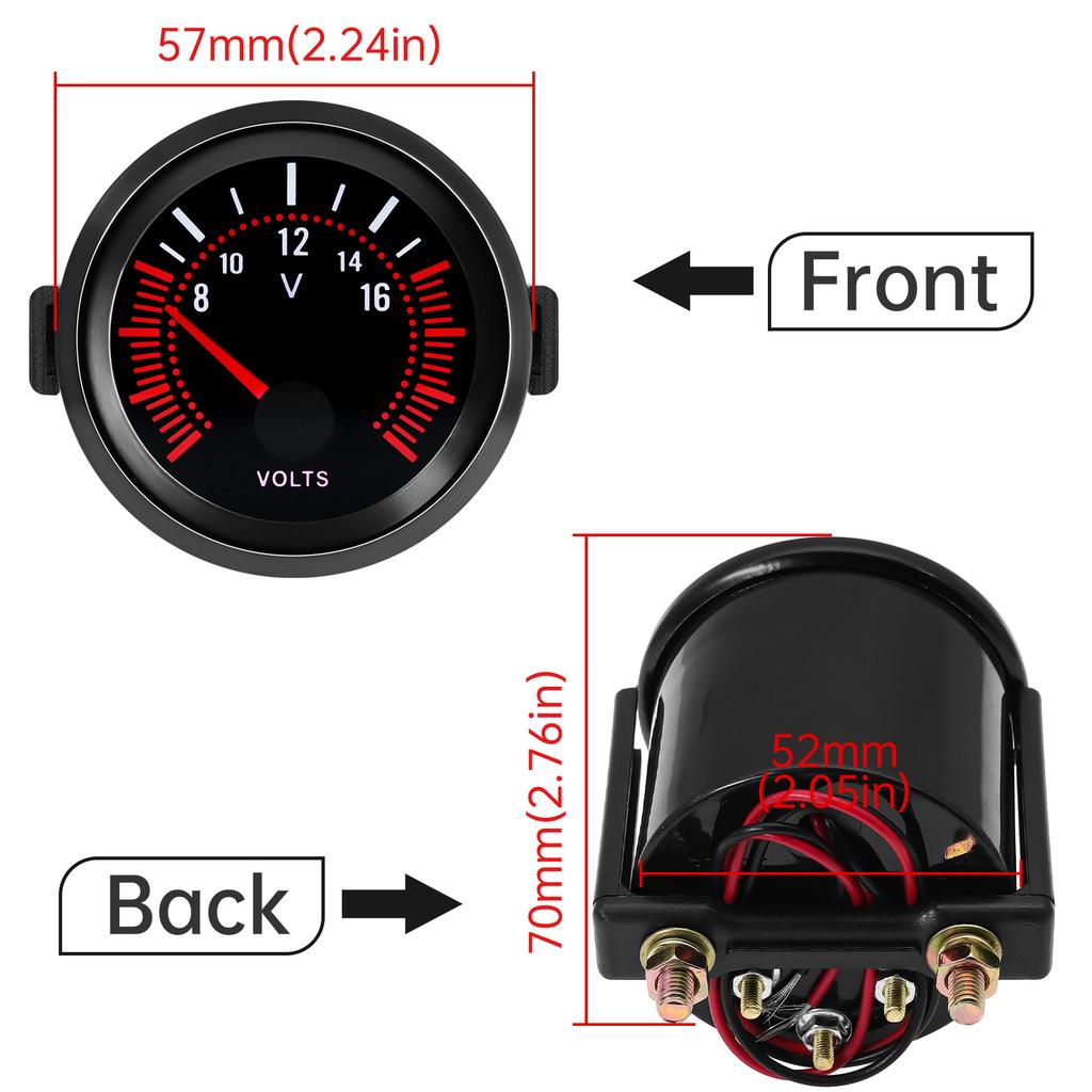 AD White Light 52mm Water Temperature Gauge + Sensor Volt Oil Temp Oil Pressure Rpm Tachometers Vacuum Boost Gauge