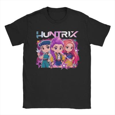 Kpop Demon Hunters Huntrix Girl Mira Rumi Zoey T Shirts Men Cotton Humor T-Shirts O Neck Tee Shirt Short Sleeve Tops Printed