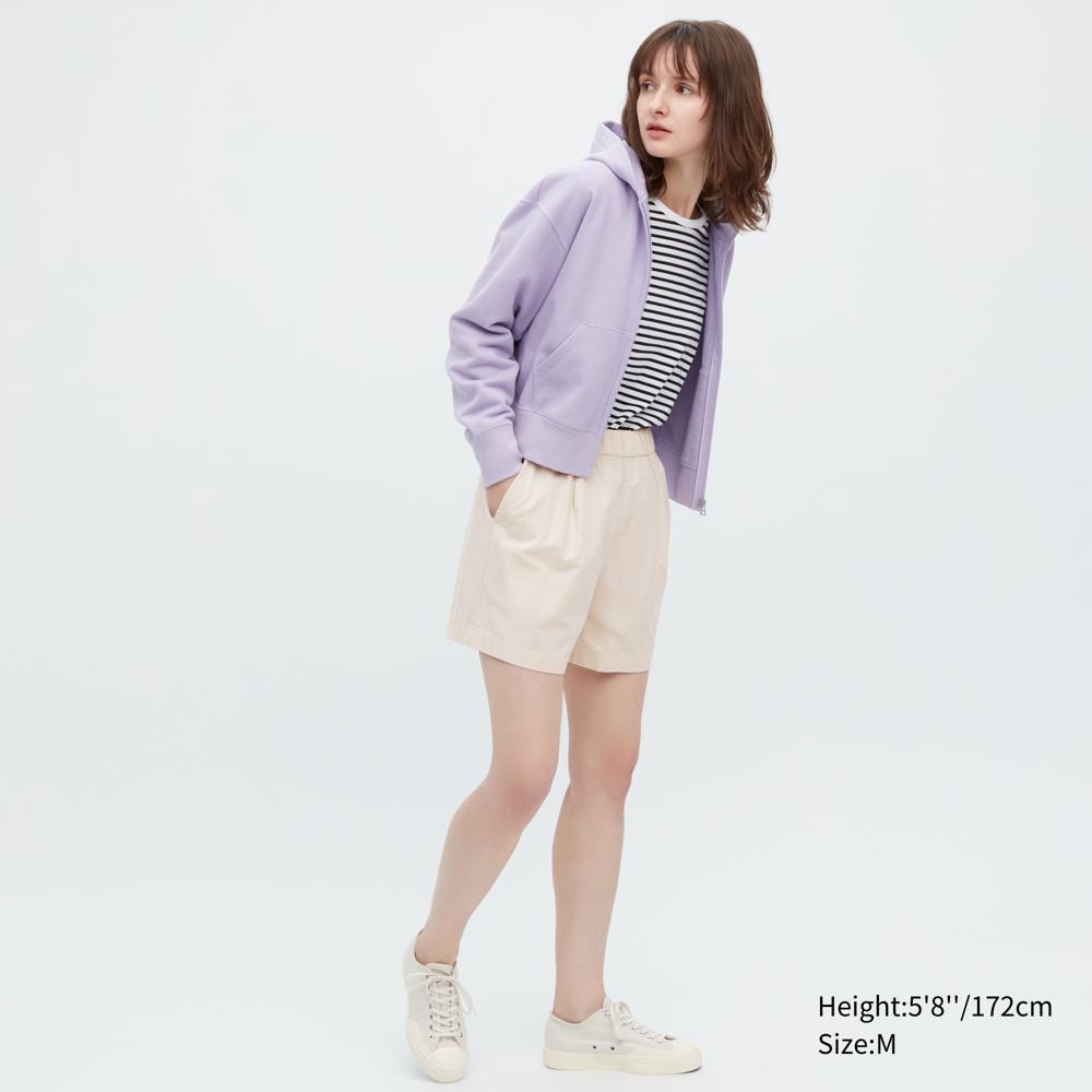 

UNIQLO Хлопковые легкие короткие брюки без принта