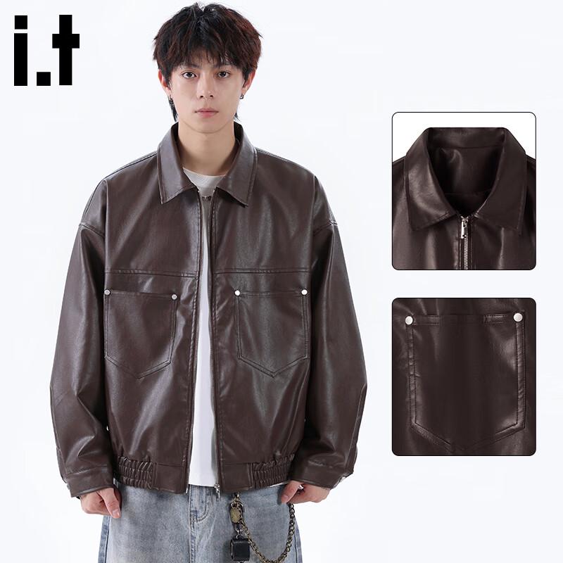 

:CHOCOOLATEit Men s American Style Loose Fit Faux Leather Jacket 3XL