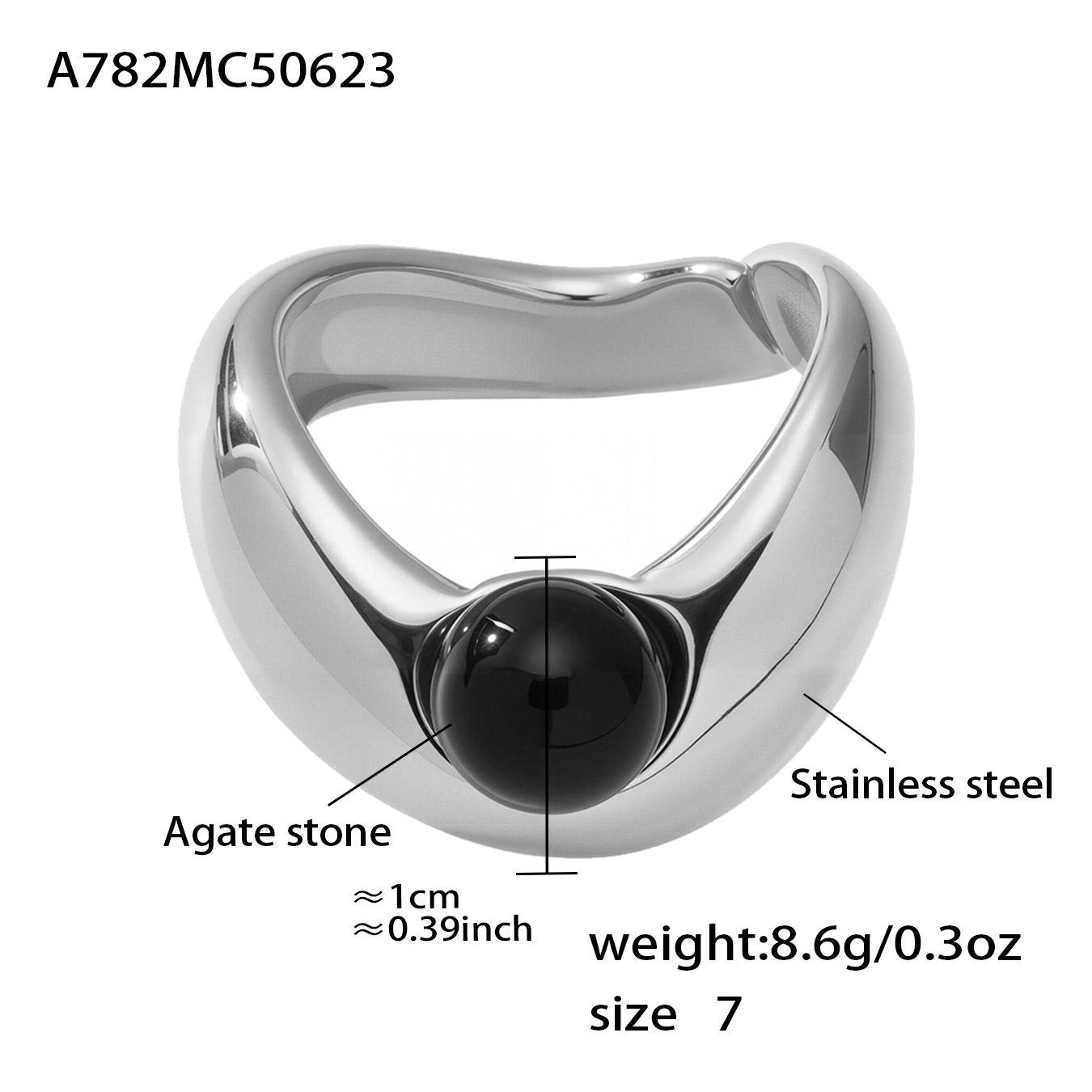 Qiong Yao 18K Gold Irregular Open Ring Set - Stylish Stainless Steel Finger Rings Size 7