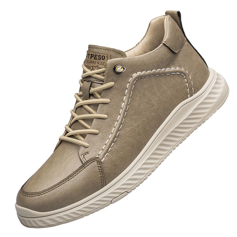 Britischer Stil Dickbesohlte Herren High Top Baumwollschuhe Winter Samt Herren Echtleder Freizeitschuhe Outdoor Oxford Schuhe