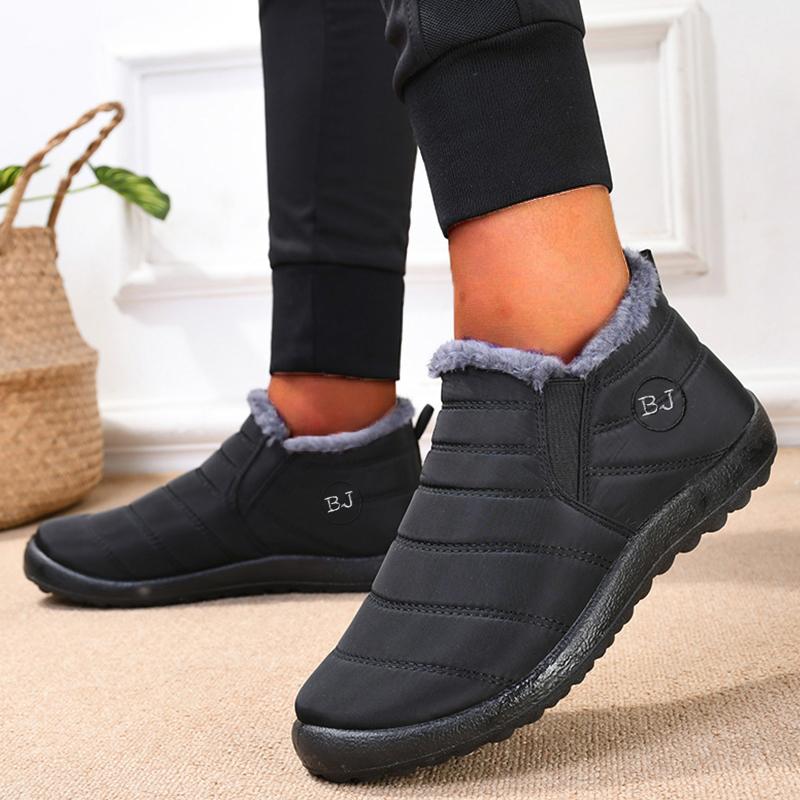 Snow Women'S Boots Plush Women Shoes Slip On Ladies Shoes Flat Unisex Waterproof Ankle Boots Soft Botas Mujer Winter Girls Boots