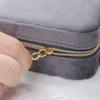 High-end Square Zipper Style Jewelry Box Travel Portable Velvet- Jewelry Storage Bag Bracelet Earrings Jewelry Organizer