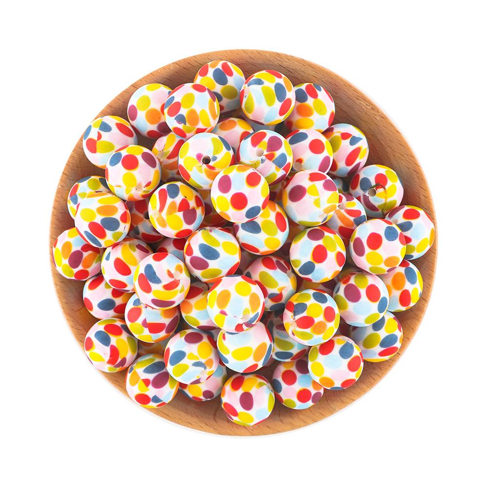 15MM Leopard Silicone Printed Beads 20pcs For Making DIY Jewelry Accessories Bracelet Necklace Making