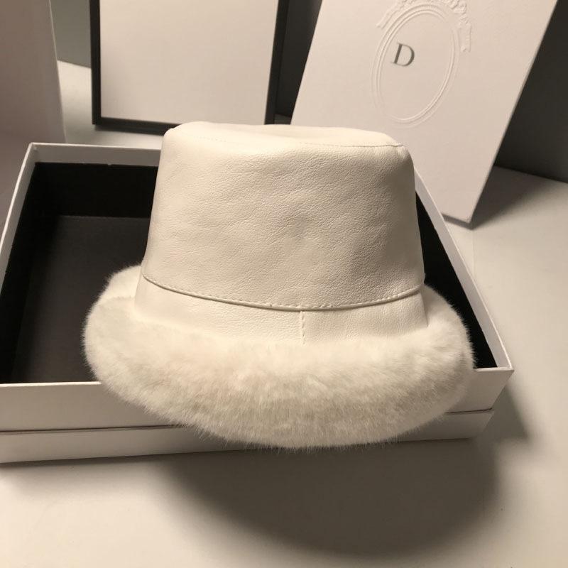 Women Winter Fluffy Plush Bucket Hat Ladies Solid Warm Faux Fur Fisherman Cap