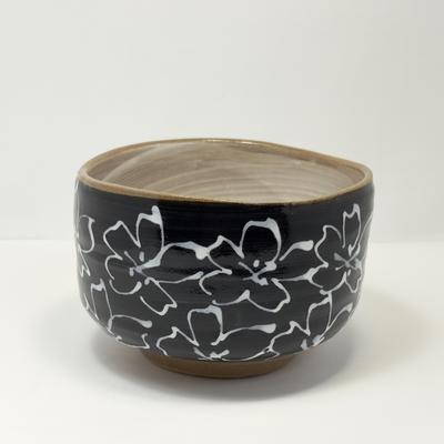 Tazón para Matcha Mino Ware Chawan Mai-zakura Negro Hecho en Japón