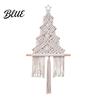 Star Pattern Wall Tapestry Hand‑Woven Christmas Tree Hanging Boho with Wooden Beads & Handwoven Cotton Star Xmas Art Decor for Home Farmhouse