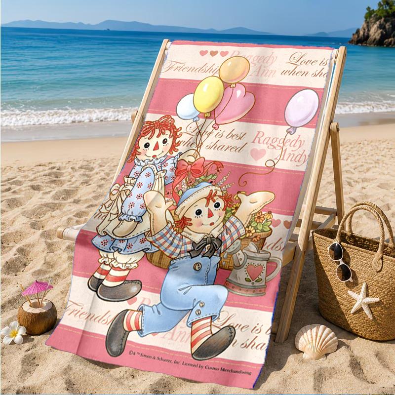 Raggedy Ann And Andy Adventure Beach Towel, Quick-drying, Easy to Care for, Suitable for Both Fitness and Beach Vacations,Sports Essential