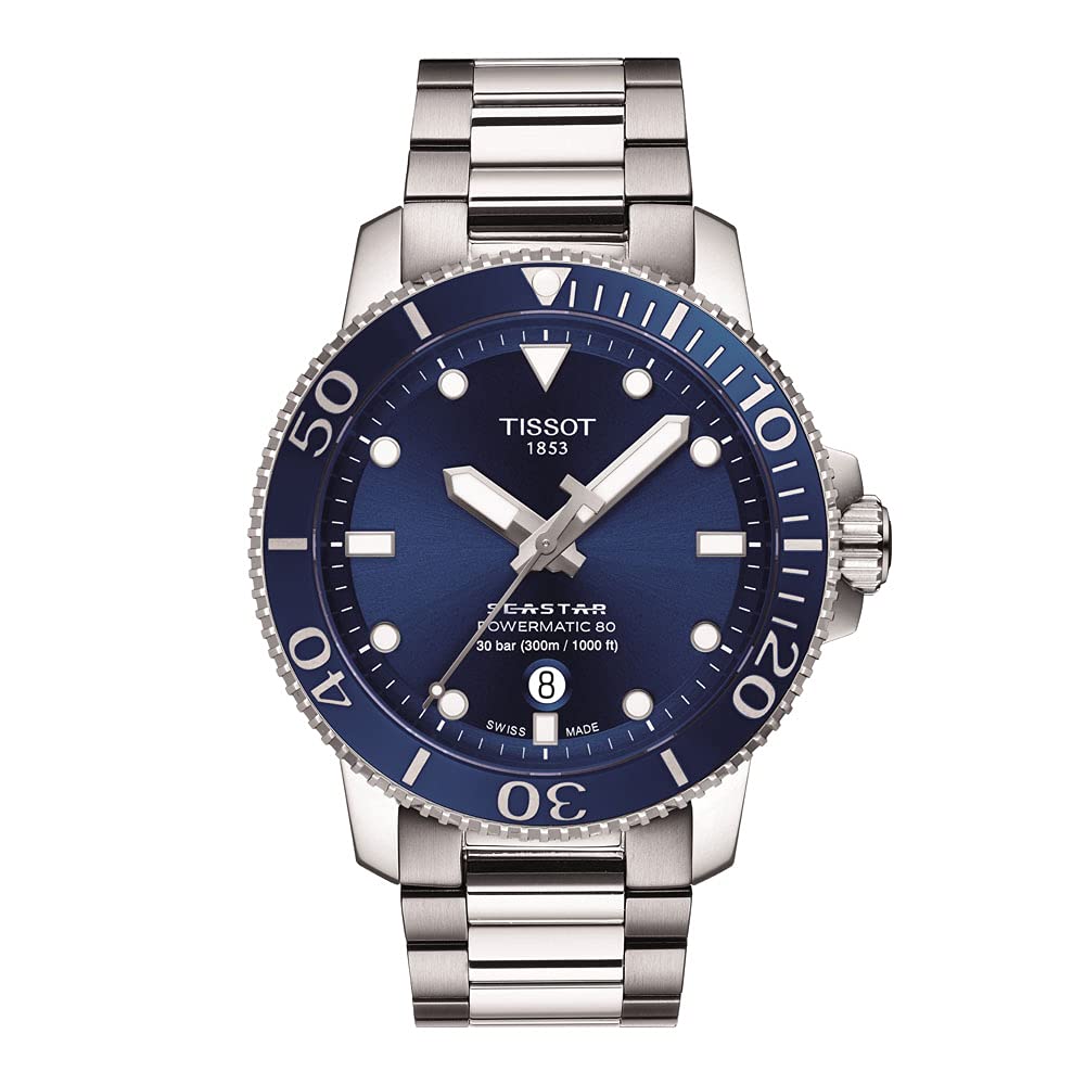 

Чоловічий автоматичний годинник Tissot Seastar 1000, синій циферблат, браслет, T1204071104103 [Офіційний імпорт]