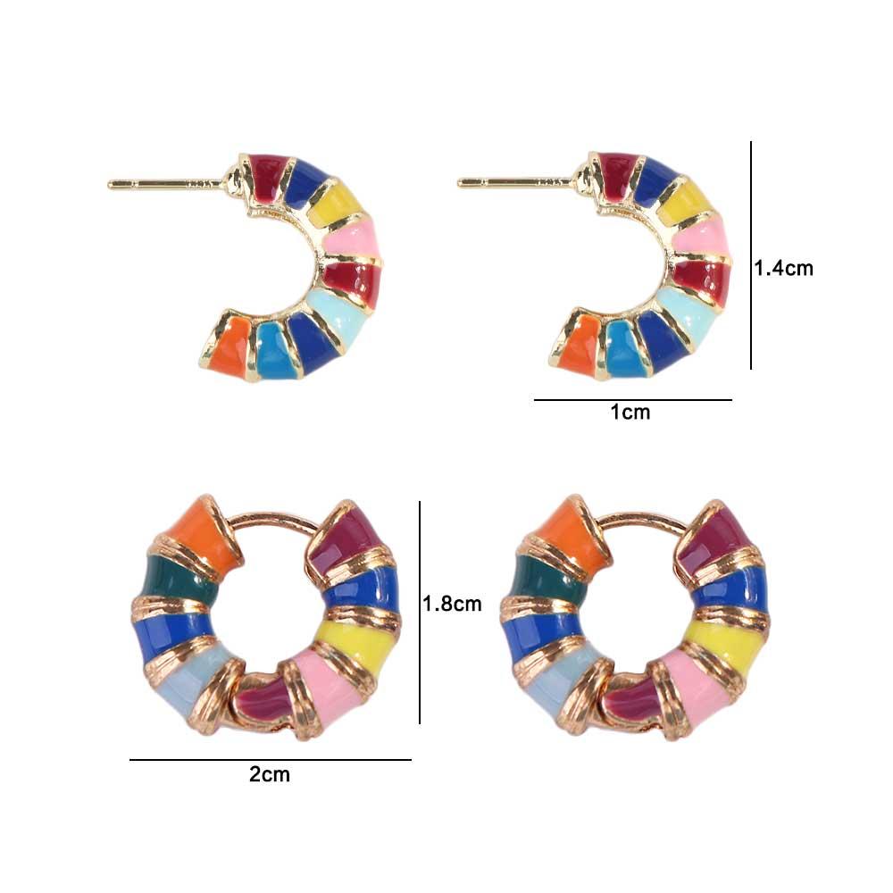 Süße Exquisite Einfache Koreanische Stil Ohrringe Creolen Ohr Schnalle Emaille Öl Schmuck Frauen Stecker