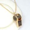 Shining Whistle Necklace with Lanyard Gold Bling Whistle  For Referees, Coaches, Teachers