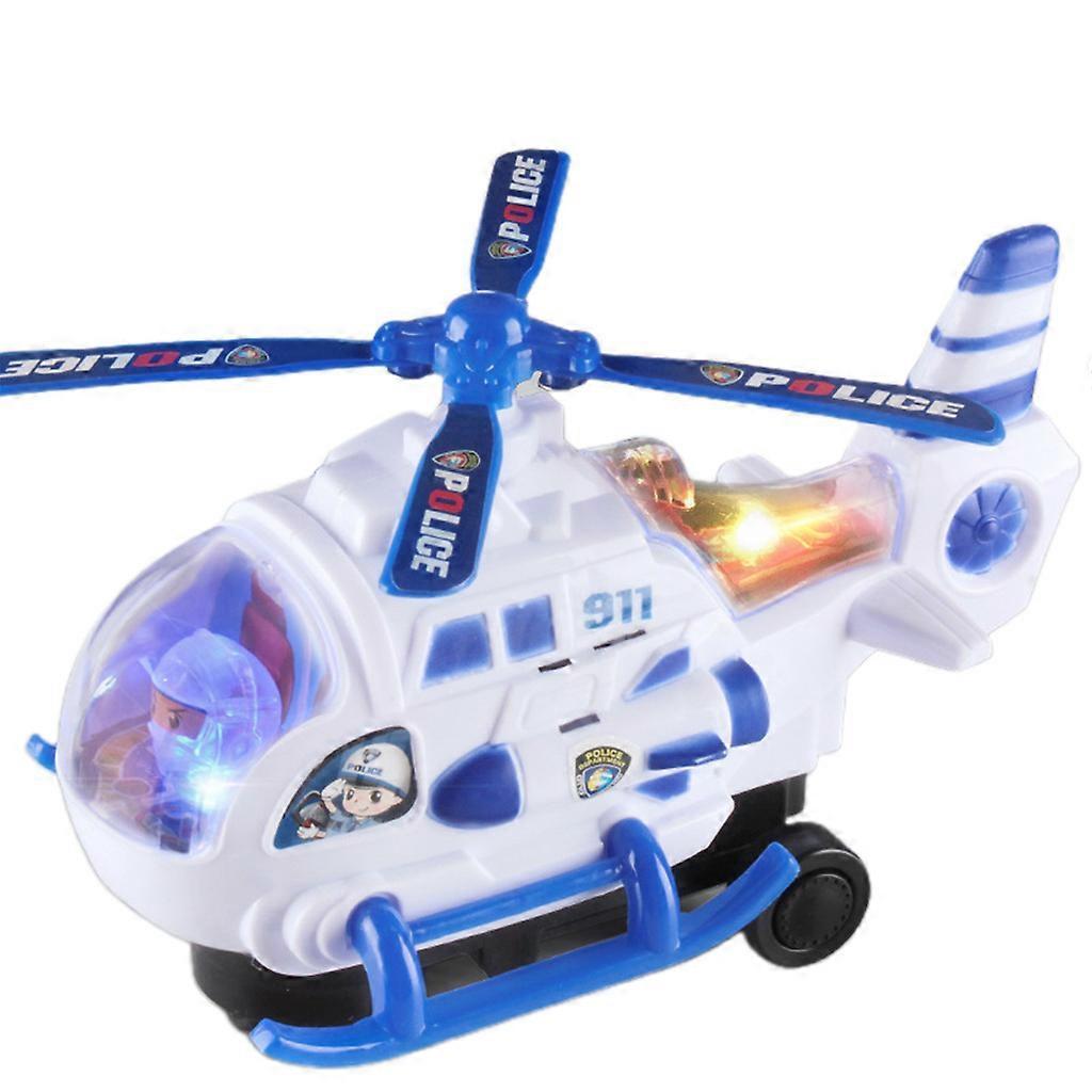 Electric Aircraft Mini Car Toy for w/ LED Music Model Helicopter Kids Interactive Learning Toy Baby New Year’s Party Fav Blue
