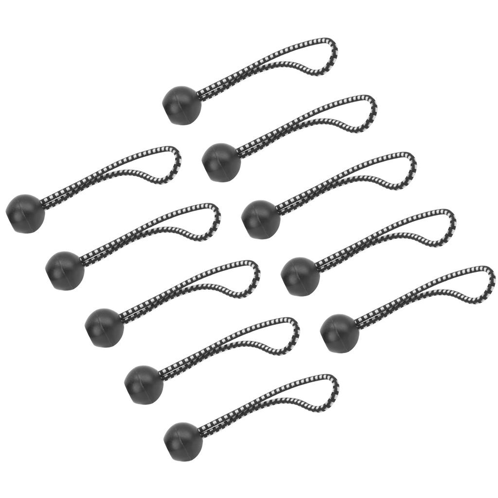 10 Stück Zeltklemme Fixe Kugelklemme Kugel-Bungee-Seile mit Gummiseil für BaldachinzeltSchwarz und