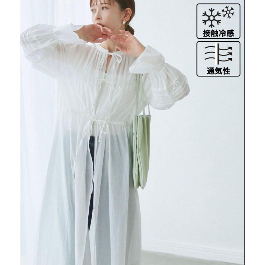 Light-wearing shirt series/cotton voile gown dress