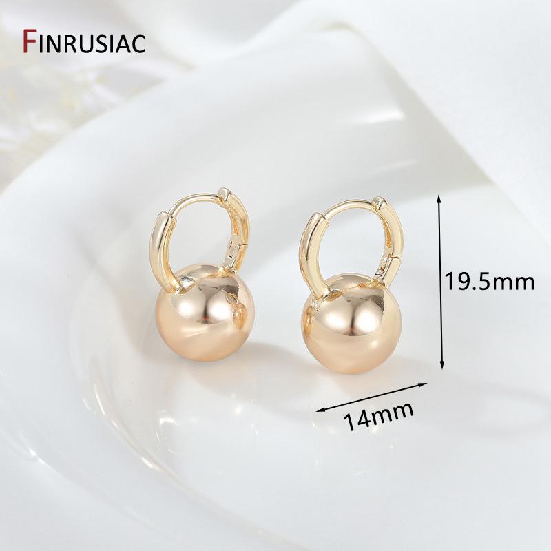 

FINRUSIAC Trendy Gold Plated Ball Hoop Earrings Fashion Women Earrings For Women s Gift Party Jewelry