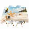 Conch Shell Seascape Pattern Resort Beach Tablecloth Thicken Cotton Rectangular Round Table Cloth For Wedding Picnic Party