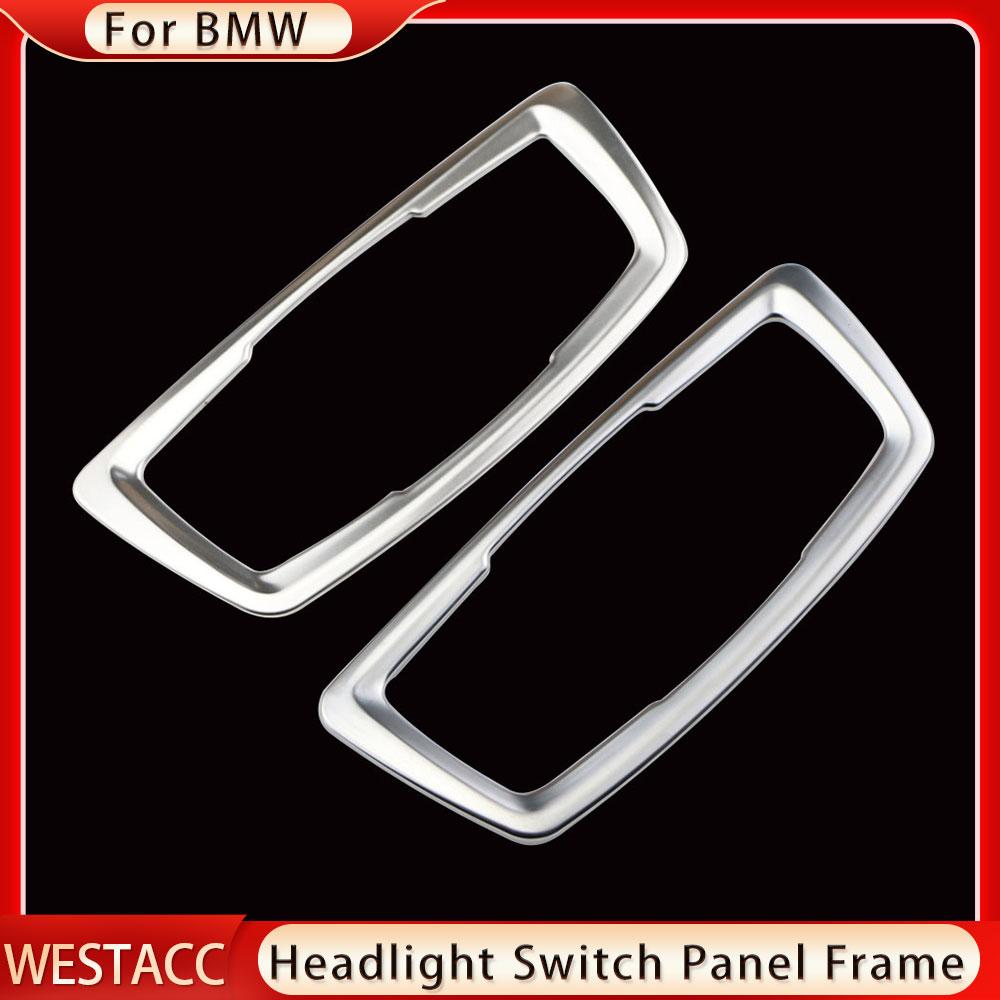 Auto Scheinwerfer Schalter Taste Rahmen Abdeckung Trim für BMW X1 F48 2016 2017 2018 X2 F39 Dekoration Aufkleber