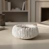 Resin Fruit Tray with Open Center Textured Sculptural Bowl Sleek for Tabletop