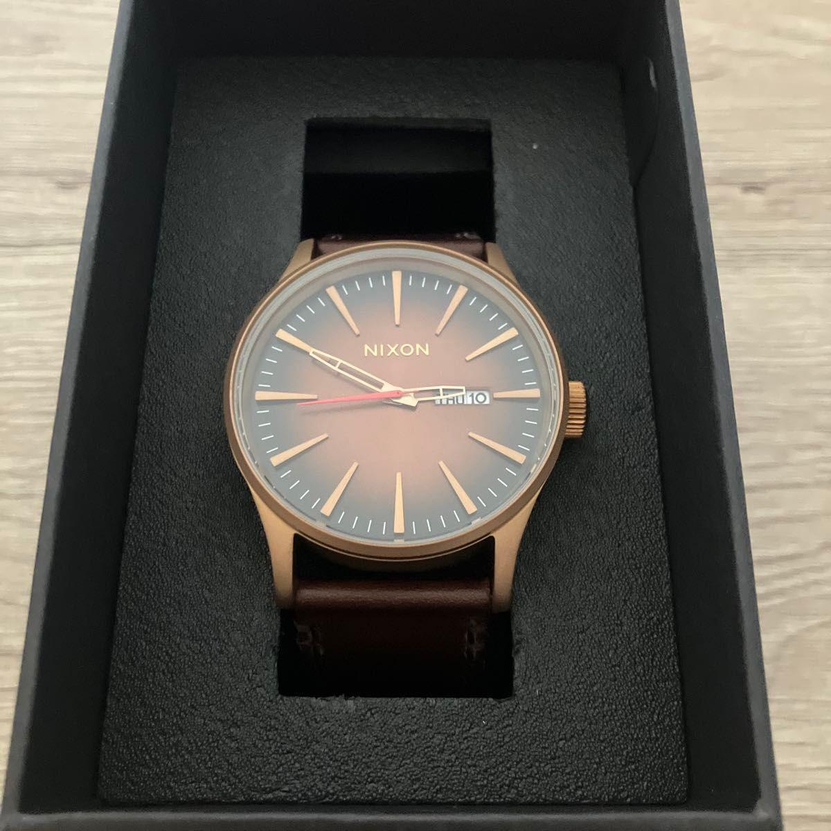 Used [Good condition] Nixon Sentry Leather Bronze/Black
