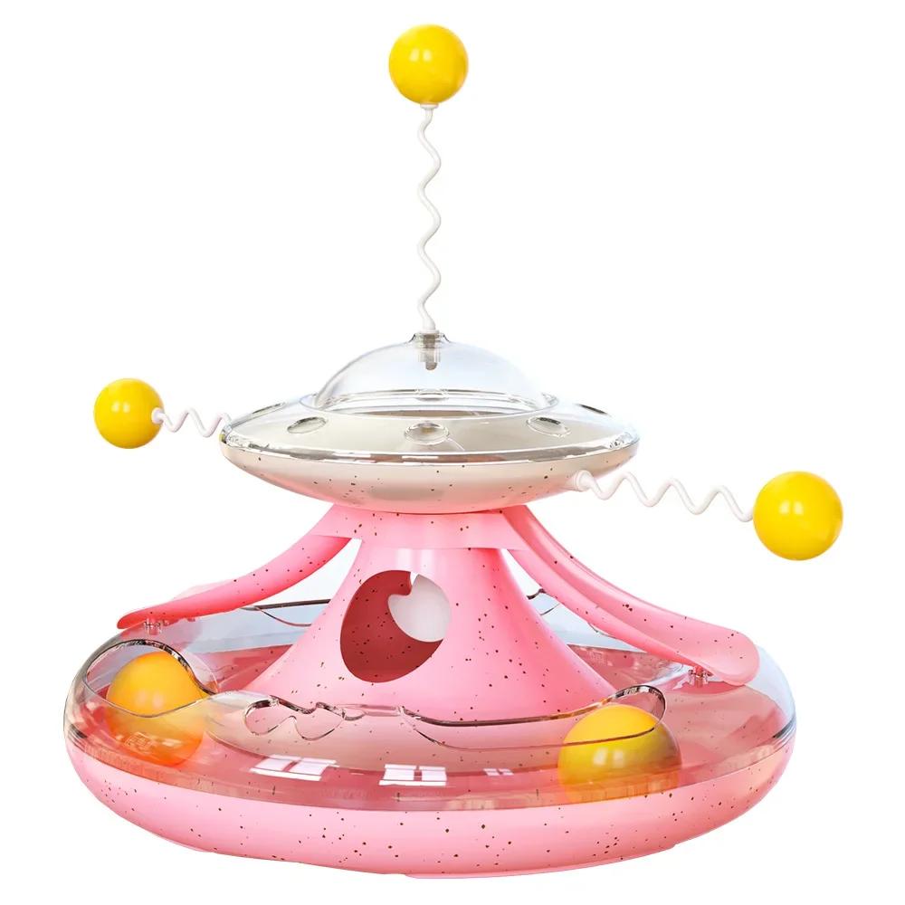 Cat Turntable Leaking Pet Toy Anti-rollover and Boredom Track Self-hi Cat Toys
