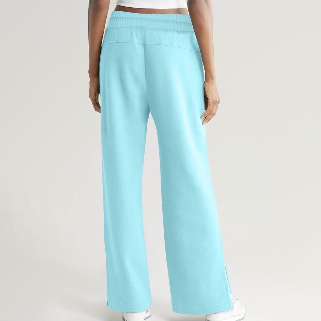 Women's Winter Sweatpants Solid Color Casual Pants Women's Fleece Sweatpants Wide Leg Straight Pants