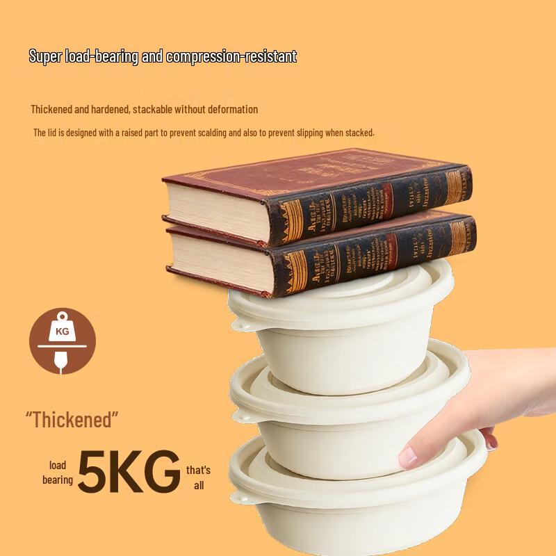 280ml Biologiskt nedbrytbara Runda Matbehållare av Majsstärkelse med Lock - 100-pack