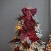 Christmas Bow Decoration Deformable Wine Red Bow Knot Hanging Ornaments DIY Xmas Trees Pendant New Year Party Home Decor 2025