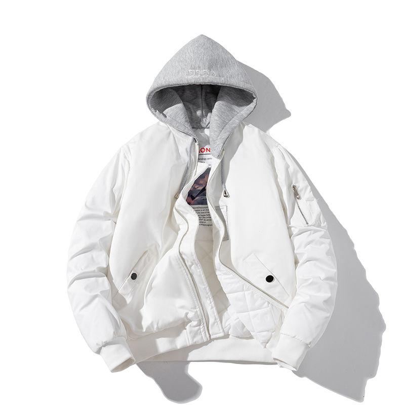 Autumn Winter Men's Jacket Solid Pilot Jacket Women Vintage Hooded Baseball Coat Casual Windbreak Parkas