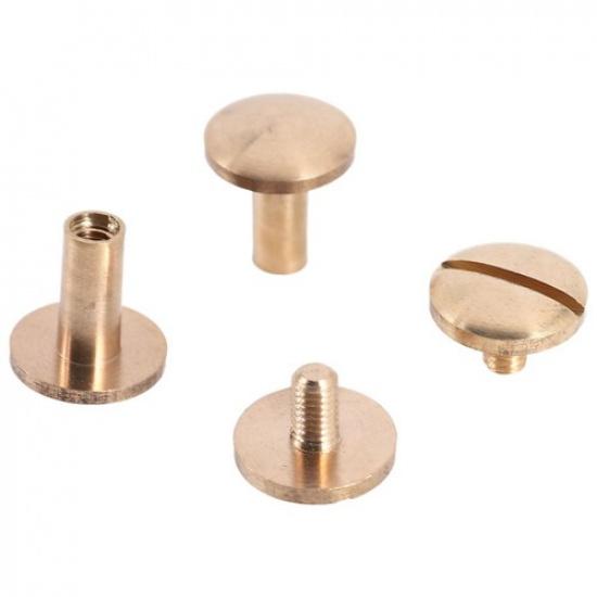 10x Arc Solid Brass Button Stud Screw Nail screw back Leather Rivet Belt