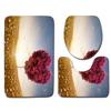 3D Heart-Shaped Bathroom Toilet Three-Piece Floor Mat Doormat Bathroom Carpet