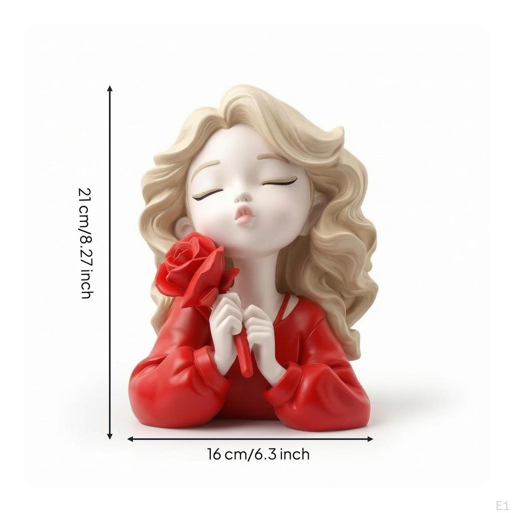 Girl savings Box Decorative Cartoon Piggy Bank Cute Tabletop with Figure for Girls, Kids,