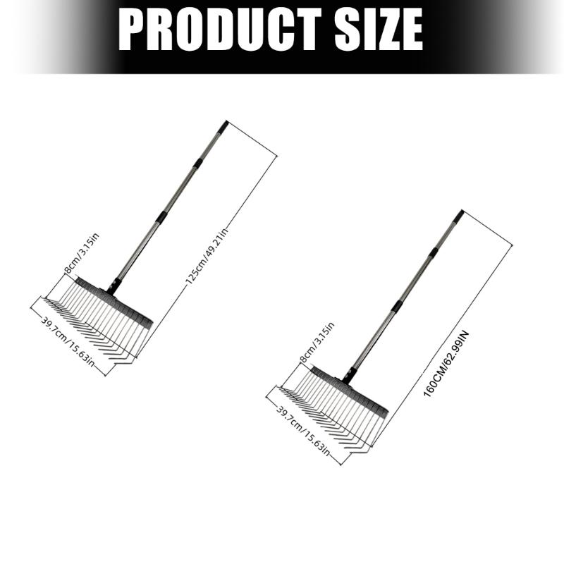 Durability Metal Rakes Ergonomic Grip For Gardening Lawn Maintenance Pet Waste Removal And Hard Debris Collection