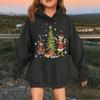 Children's Fashionable Casual Long-sleeved Loose Christmas Print Pullover Hooded Sweatshirt