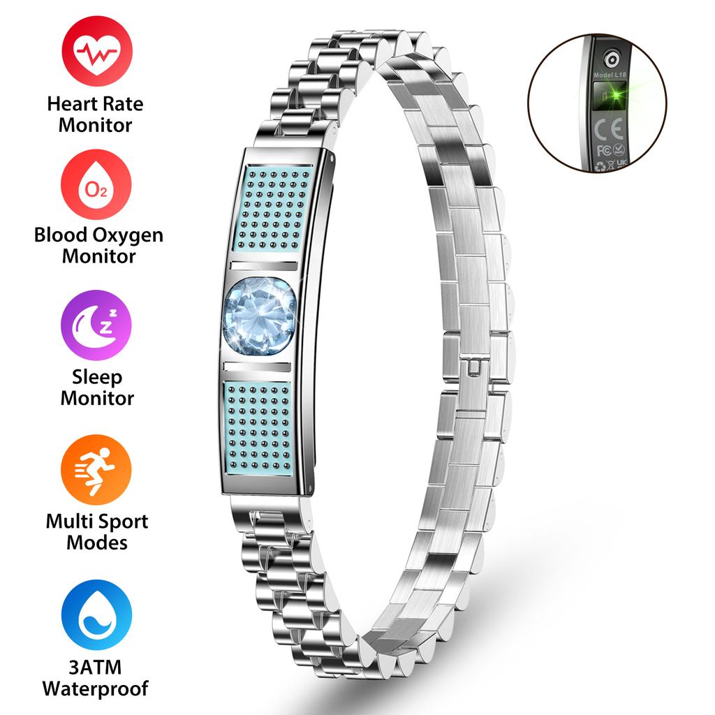 Smart Bracelet for Women Heart Rate Blood Oxygen Monitor Sport Fitness Tracker Step Counting Waterproof Fashion Smart Wristband