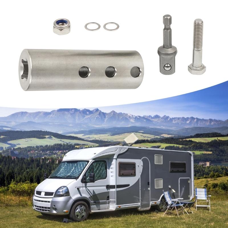 Stainless Steel Trailer Jacks Drill Adapter For 1In Jacks Drive Shafts Includes 1/2Inch Socket Adapter Bit