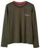 WAS Double Neck Striped Long Sleeve (Olive)