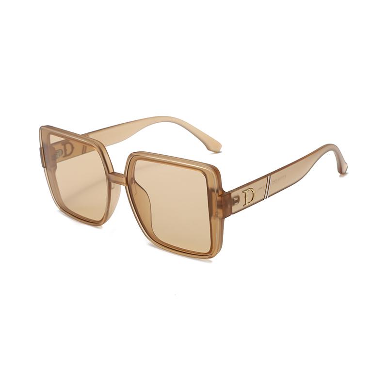 New Large Square Frame Sunglasses Simple Retro Sunglasses Big Face Without Makeup Summer Sun Protection 7728